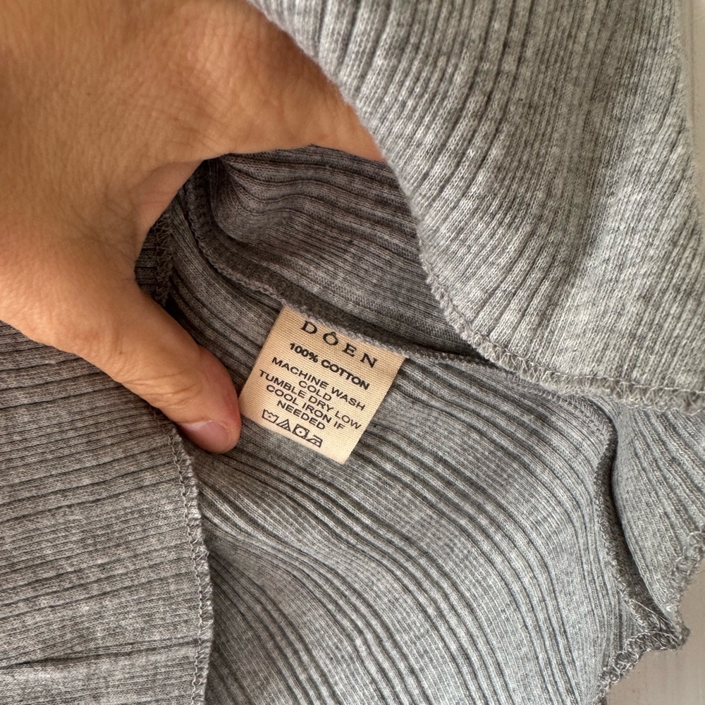 Doen “Ada” Gray Ribbed Knit Tee (XL) NWT 😍 - Picture 5 of 5
